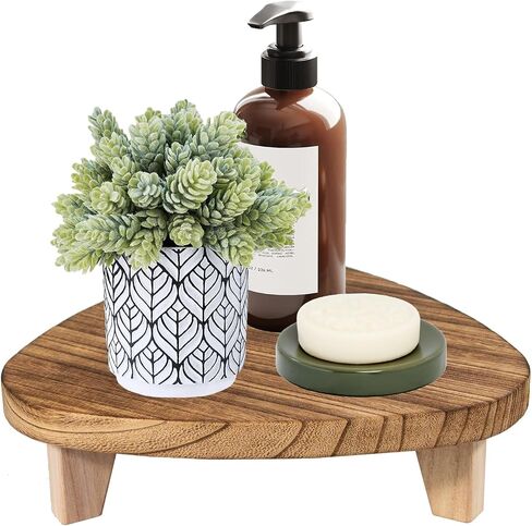 ARTORA Wood Riser Decorative Wooden Tray Bathroom, Short Plant Stand for Desk Kitchen Counter Organizer Soap Dish Pedestal Small Indoor Plant Holder Desktop Display Stand in Saudi Arabia