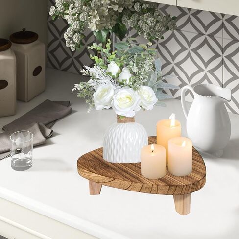 ARTORA Wood Riser Decorative Wooden Tray Bathroom, Short Plant Stand for Desk Kitchen Counter Organizer Soap Dish Pedestal Small Indoor Plant Holder Desktop Display Stand in Saudi Arabia