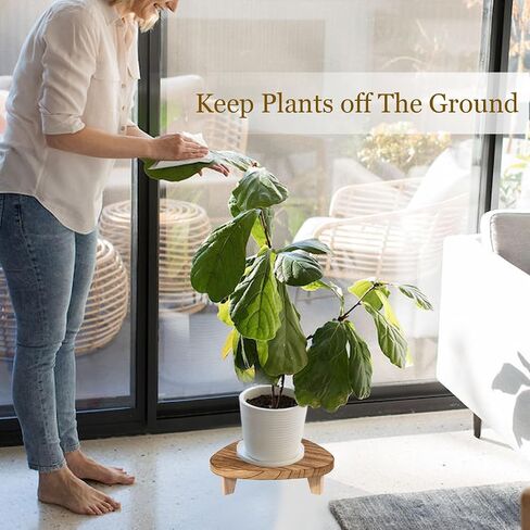 ARTORA Wood Riser Decorative Wooden Tray Bathroom, Short Plant Stand for Desk Kitchen Counter Organizer Soap Dish Pedestal Small Indoor Plant Holder Desktop Display Stand in Saudi Arabia