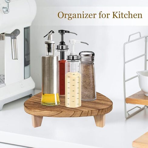 ARTORA Wood Riser Decorative Wooden Tray Bathroom, Short Plant Stand for Desk Kitchen Counter Organizer Soap Dish Pedestal Small Indoor Plant Holder Desktop Display Stand in Saudi Arabia