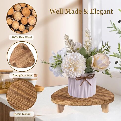 ARTORA Wood Riser Decorative Wooden Tray Bathroom, Short Plant Stand for Desk Kitchen Counter Organizer Soap Dish Pedestal Small Indoor Plant Holder Desktop Display Stand in Saudi Arabia
