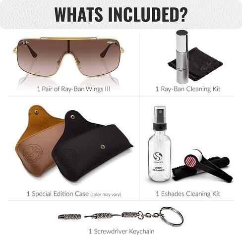 Ray-Ban RB3897 WINGS III Square Shaped Sunglasses for Men & Women with Official RAYBAN Eyewear Kit in Saudi Arabia