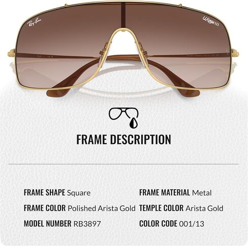Ray-Ban RB3897 WINGS III Square Shaped Sunglasses for Men & Women with Official RAYBAN Eyewear Kit in Saudi Arabia