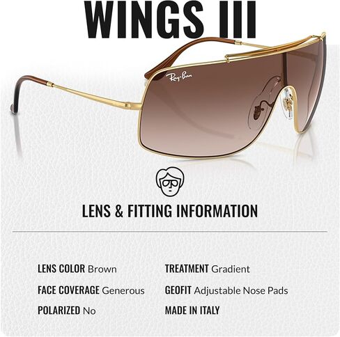 Ray-Ban RB3897 WINGS III Square Shaped Sunglasses for Men & Women with Official RAYBAN Eyewear Kit in Saudi Arabia