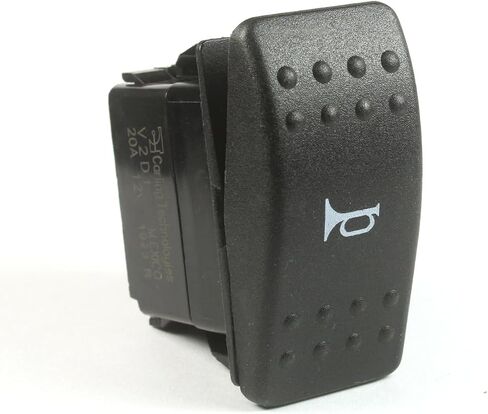 Carling V2D1 Momentary Horn Rocker Switch, SPST, 20A 12V DC, Black, Panel Mount with Horn Legend in Saudi Arabia