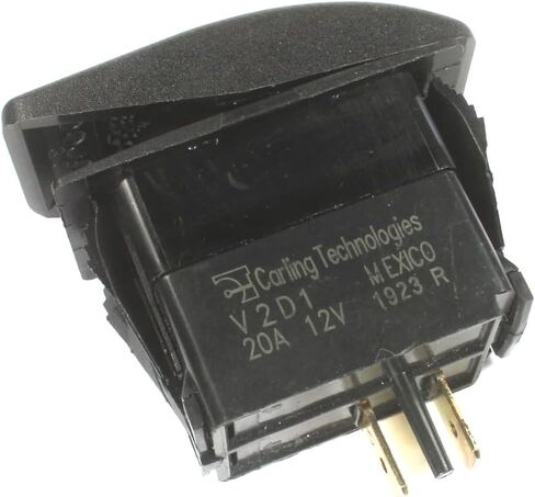 Carling V2D1 Momentary Horn Rocker Switch, SPST, 20A 12V DC, Black, Panel Mount with Horn Legend in Saudi Arabia