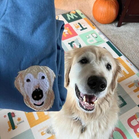 Custom Dog Mom Embroidered Shirt–Personalized Pet Portrait Gift for Dog Lovers Birthday Mothers Day Christmas in Kuwait