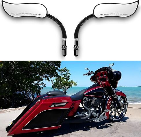 مرآة الدراجة النارية DREAMIZER M8 M10 Street Glide Mirrors للدراجات النارية ملحقات جانبية للرؤية الخلفية متوافقة مع Harley Sportster Road King Electra Dyna Softail Ultra Vrod والمزيد in Saudi Arabia
