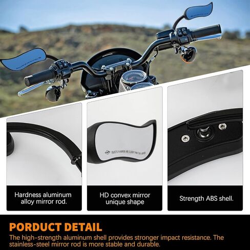 مرآة الدراجة النارية DREAMIZER M8 M10 Street Glide Mirrors للدراجات النارية ملحقات جانبية للرؤية الخلفية متوافقة مع Harley Sportster Road King Electra Dyna Softail Ultra Vrod والمزيد in Saudi Arabia