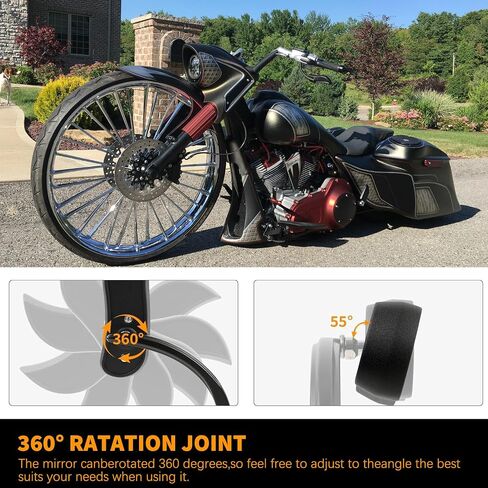 مرآة الدراجة النارية DREAMIZER M8 M10 Street Glide Mirrors للدراجات النارية ملحقات جانبية للرؤية الخلفية متوافقة مع Harley Sportster Road King Electra Dyna Softail Ultra Vrod والمزيد in Saudi Arabia