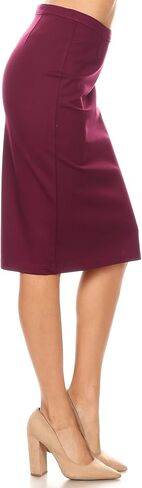 Women's Knee Length Pencil Skirt, Mid Waist with Back Zipper in Saudi Arabia