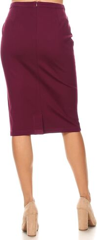 Women's Knee Length Pencil Skirt, Mid Waist with Back Zipper in Saudi Arabia