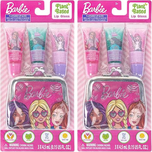Townley Girl Barbie Coin Purse and Plant-Based Lip Gloss Set, Cute Pouch Wallet Small Money Bag Toy, Ages 3 and Up in Kuwait
