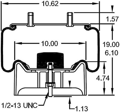 TORQUE Trailer Air Spring Bag for Hendrickson AAT 25K Models (Replaces Firestone 8091, W01-358-8091, Hendrickson S-20901, S-21784, C-20901 C-21784, Goodyear 1R14-171) (TR8091) in Kuwait