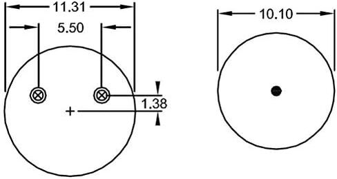TORQUE Trailer Air Spring Bag for Hendrickson AAT 25K Models (Replaces Firestone 8091, W01-358-8091, Hendrickson S-20901, S-21784, C-20901 C-21784, Goodyear 1R14-171) (TR8091) in Kuwait