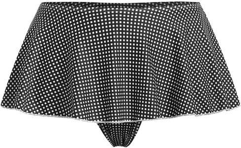 ZAFUL Women's Mini Swim Skirt Ruffle Gingham Bikini Bottom Cheeky Thong Low Rise Swim Bottoms Swimsuit in Saudi Arabia