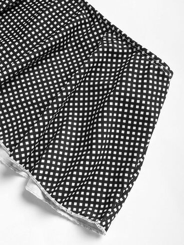 ZAFUL Women's Mini Swim Skirt Ruffle Gingham Bikini Bottom Cheeky Thong Low Rise Swim Bottoms Swimsuit in Saudi Arabia