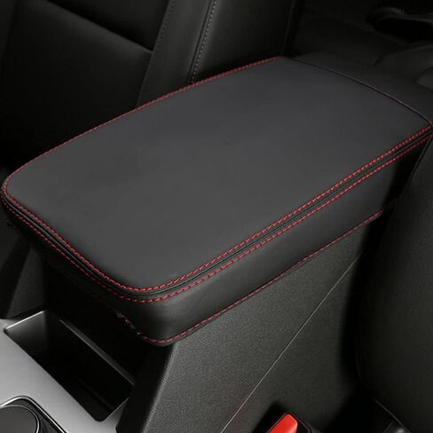 غطاء حماية لمسند ذراع السيارة من XITER، قطعة واحدة من وسادة جلدية لوحدة التحكم المركزية تناسب Blazer 2019 2020 2021 2022 2023 2024 2025 ملحقات داخلية لصندوق مسند ذراع وحدة التحكم المركزية (غرز حمراء) in Kuwait