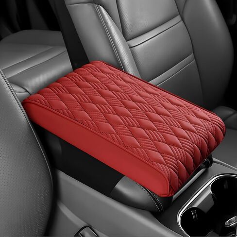 Car Center Console Cover, 12.6"×8.3"×2" Leather Car Armrest Cover, Soft Memory Foam Auto Armrest Cushion Pad, Vehicle Arm Rest Box Protector, Universal Interior Car Accessories (Gray) in Saudi Arabia