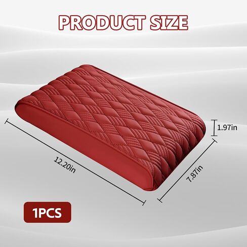 Car Center Console Cover, 12.6"×8.3"×2" Leather Car Armrest Cover, Soft Memory Foam Auto Armrest Cushion Pad, Vehicle Arm Rest Box Protector, Universal Interior Car Accessories (Gray) in Saudi Arabia