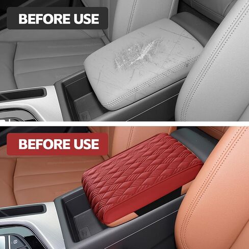 Car Center Console Cover, 12.6"×8.3"×2" Leather Car Armrest Cover, Soft Memory Foam Auto Armrest Cushion Pad, Vehicle Arm Rest Box Protector, Universal Interior Car Accessories (Gray) in Saudi Arabia