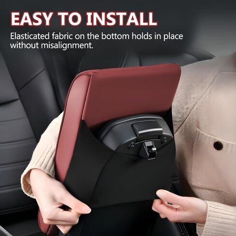 Car Center Console Cover, 12.6"×8.3"×2" Leather Car Armrest Cover, Soft Memory Foam Auto Armrest Cushion Pad, Vehicle Arm Rest Box Protector, Universal Interior Car Accessories (Gray) in Saudi Arabia