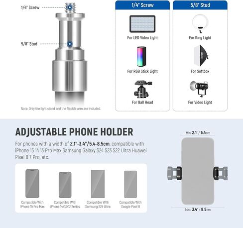 NEEWER Phone Tripod for Cell Phone & Camera with Remote, 65.2" All Metal Selfie Stick Travel Vlog Tripod Stand for iPhone with Phone Holder, Portable Camera Tripod for Canon Sony DLSR GoPro, TS05 in Saudi Arabia