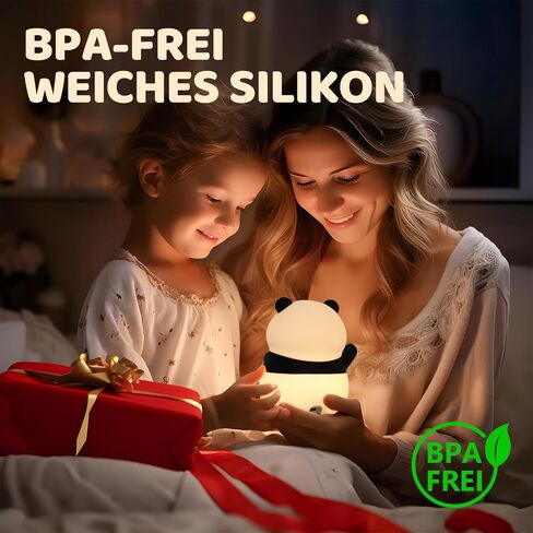 ضوء ليلي باندا لطيف، مصباح سيليكون يعمل باللمس للأطفال، ضوء ليلي قابل لإعادة الشحن لغرفة الأطفال، ديكور لطيف لغرفة نوم الفتيات، LED إسفنجي مبتكر، هدايا لطيفة للأولاد والبنات والأطفال in Kuwait