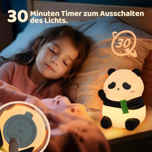 ضوء ليلي باندا لطيف، مصباح سيليكون يعمل باللمس للأطفال، ضوء ليلي قابل لإعادة الشحن لغرفة الأطفال، ديكور لطيف لغرفة نوم الفتيات، LED إسفنجي مبتكر، هدايا لطيفة للأولاد والبنات والأطفال in Kuwait