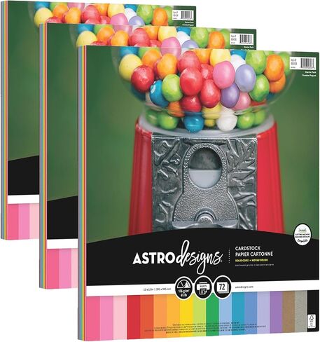 Astrodesigns/Creative Collection Starter Kit Cardstock ، 12 "× 12" ، 65 رطلًا/176 GSM 18-Color Lindsmitment ، 72 ورقة (46408-03) in Kuwait