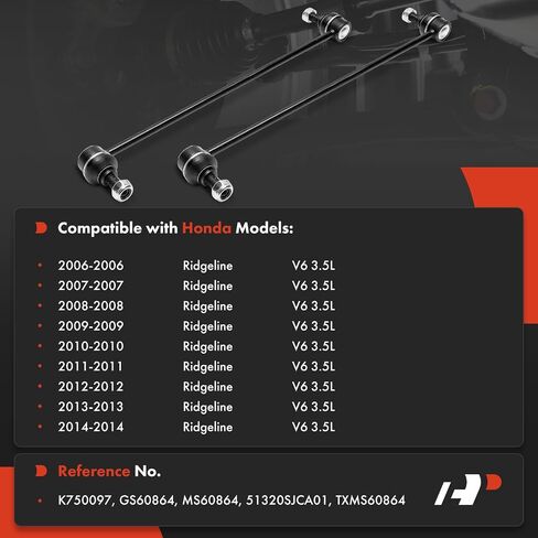 A-Premium 2 × وصلات قضيب التثبيت الأمامية، متوافقة مع Honda Ridgeline 2006-2014 in Saudi Arabia