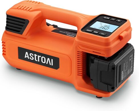 AstroAI TC4 Portable Air Compressor Tire Inflator, 470W 18V Cordless Air Pump for Truck Tires with 4000mAh Battery, 150PSI Heavy Duty Air Compressor with Digital Display for Car, RVs, SUV in Saudi Arabia