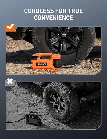 AstroAI TC4 Portable Air Compressor Tire Inflator, 470W 18V Cordless Air Pump for Truck Tires with 4000mAh Battery, 150PSI Heavy Duty Air Compressor with Digital Display for Car, RVs, SUV in Saudi Arabia