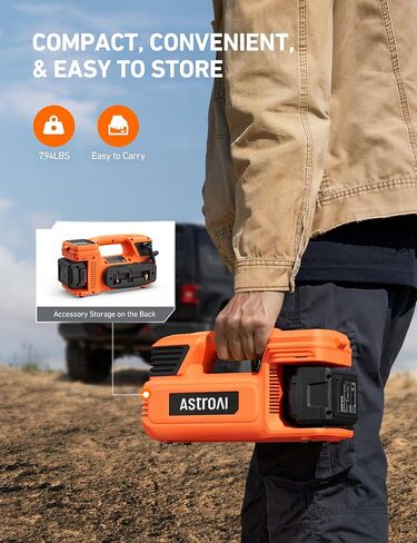 AstroAI TC4 Portable Air Compressor Tire Inflator, 470W 18V Cordless Air Pump for Truck Tires with 4000mAh Battery, 150PSI Heavy Duty Air Compressor with Digital Display for Car, RVs, SUV in Saudi Arabia