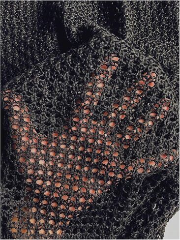 OYOANGLE Women's Swimwear Cover Up Hollow Out Crochet Knit Ring Linked Sleeveless Beach Dresses in Saudi Arabia