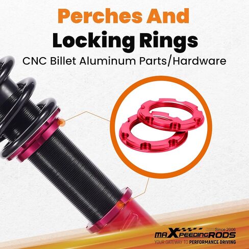 maXpeedingrods Coilovers for Honda Civic 2006-2011, for Acura CSX 2006-2011, Height Adjustable Coilover Suspension Kit, Preset Damping Lowering Kit, Red in Saudi Arabia