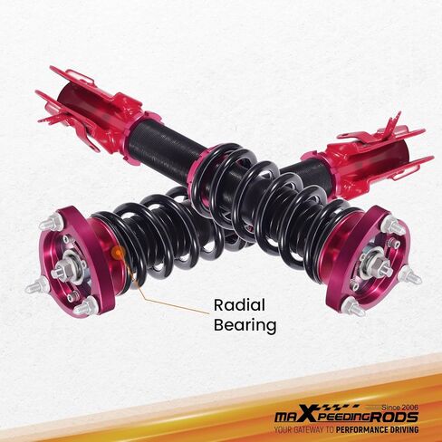 maXpeedingrods Coilovers for Honda Civic 2006-2011, for Acura CSX 2006-2011, Height Adjustable Coilover Suspension Kit, Preset Damping Lowering Kit, Red in Saudi Arabia