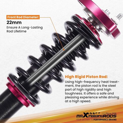 maXpeedingrods Coilovers for Honda Civic 2006-2011, for Acura CSX 2006-2011, Height Adjustable Coilover Suspension Kit, Preset Damping Lowering Kit, Red in Saudi Arabia