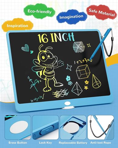 KOKODI LCD Writing Tablet, Gifts for 3 Years Old Boys and Girls，10 Inch Colorful Doodle Board Drawing Tablet, Erasable Reusable Electronic Drawing Pads, Educational and Learning Toys for Kids in Saudi Arabia