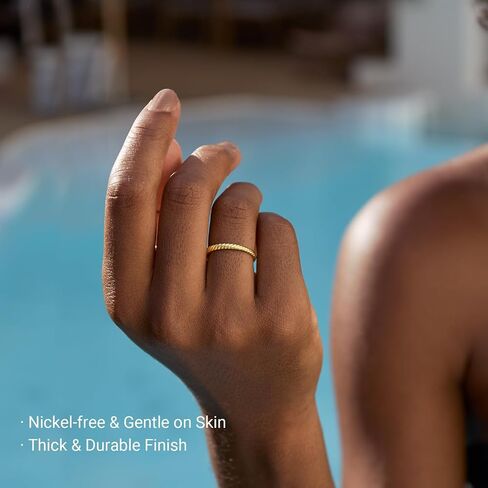 STORYJEWELLERY Gold Plated Rings for Women, Stackable Rings, Ring Bands for Women, Statement Ring, Gifts for Her in Saudi Arabia