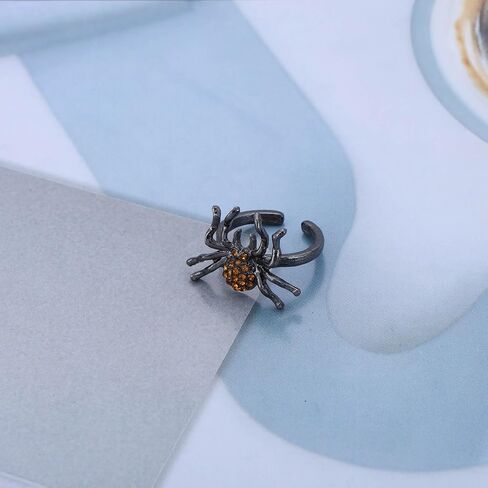 Gothic Spider Ring Red Crystal Spider Open Ring Adjustable Black Spider Ring Cz Spider Insect Ring Halloween Spider Finger Ring Jewelry For Women(Spider A) in Saudi Arabia
