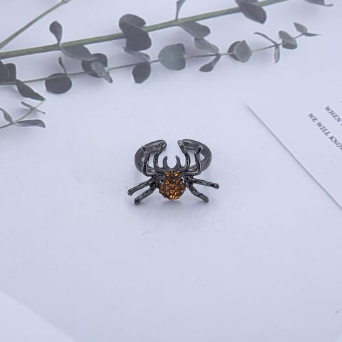 Gothic Spider Ring Red Crystal Spider Open Ring Adjustable Black Spider Ring Cz Spider Insect Ring Halloween Spider Finger Ring Jewelry For Women(Spider A) in Saudi Arabia