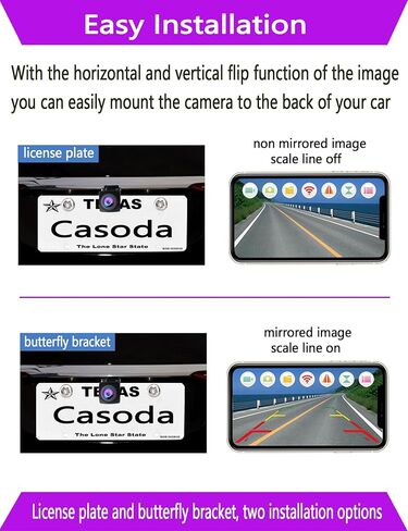 Newest FHD1080P Wireless Backup Camera, Ultra Strong 5.8G WiFi Signal Crystal Clear Picture Smooth Video, Support iPhone and Android Phone, Suitable for car SUV Pickup Sedan etc in Kuwait