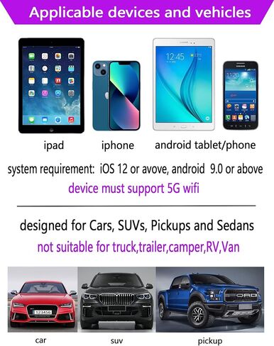 Newest FHD1080P Wireless Backup Camera, Ultra Strong 5.8G WiFi Signal Crystal Clear Picture Smooth Video, Support iPhone and Android Phone, Suitable for car SUV Pickup Sedan etc in Kuwait