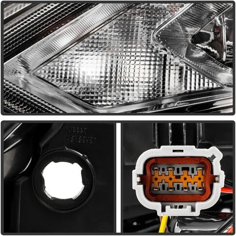 ACANII - For 2016-2018 Nissan Altima [Halogen w/o LED DRL Model] Chrome Housing Projector Headlights Headlamps Pair Set in Saudi Arabia