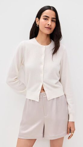 كارديجان كشمير بياقة دائرية من White + Warren in Kuwait