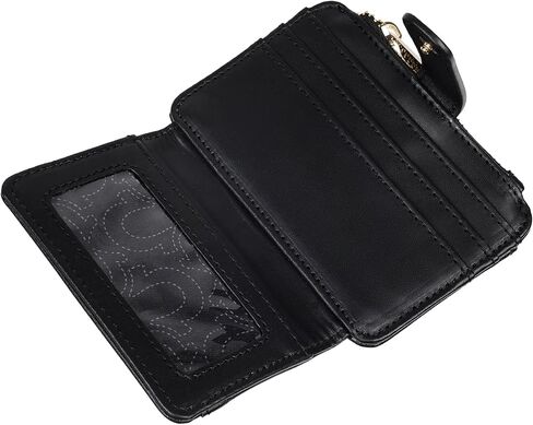 True Religion Tab Bifold Wallet, Compact Snap Closure with Card Slots and ID Window, Black in Saudi Arabia