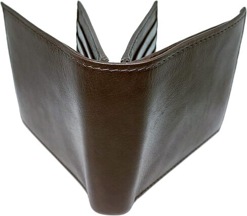 BiFold RFID Mens Leather Wallet With 2 ID Windows, 16 Credit Card Slots, 4 Hidden Pockets, Divided Currency Compartment & Key Holder P51214 (Brown) in Saudi Arabia