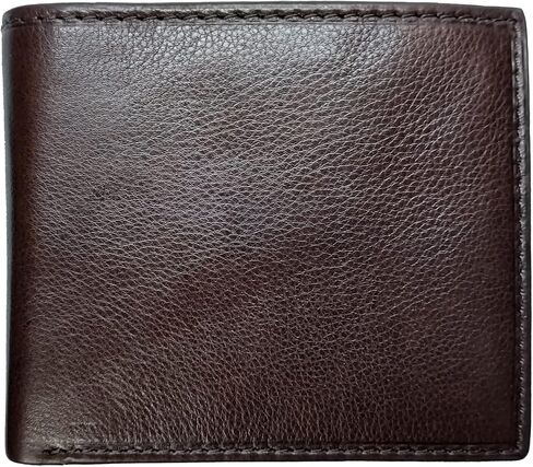 BiFold RFID Mens Leather Wallet With 2 ID Windows, 16 Credit Card Slots, 4 Hidden Pockets, Divided Currency Compartment & Key Holder P51214 (Brown) in Saudi Arabia