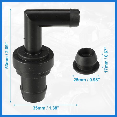 1 Set PCV Valve Grommet Kit Exhaust Positive Crankcase Ventilation Valve Fittings for Mazda Miata 1.8L 1999-2000 No.B54113890A/E30113338A Black Auto Accessories in Saudi Arabia